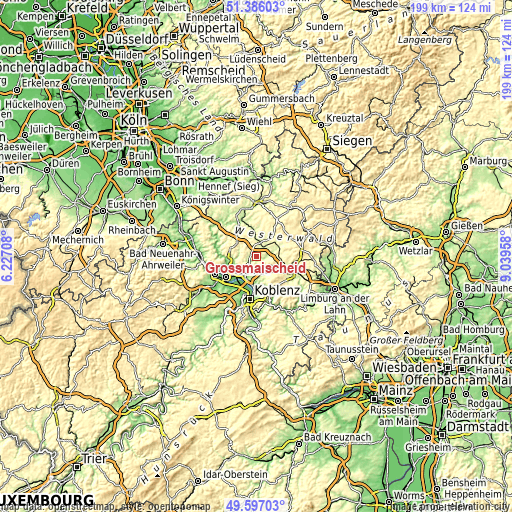 Topographic map of Großmaischeid