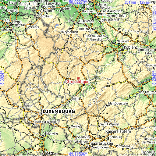 Topographic map of Großlittgen