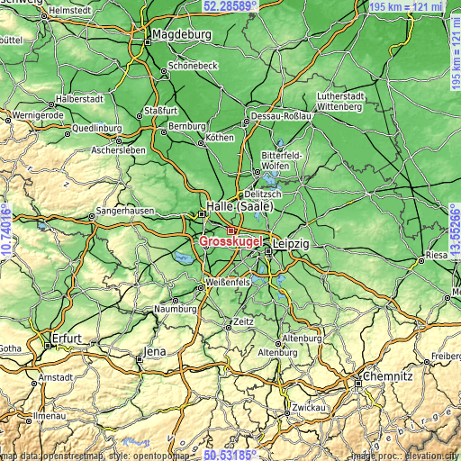 Topographic map of Großkugel