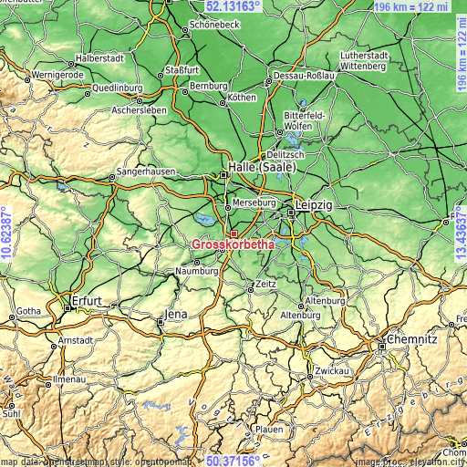 Topographic map of Großkorbetha