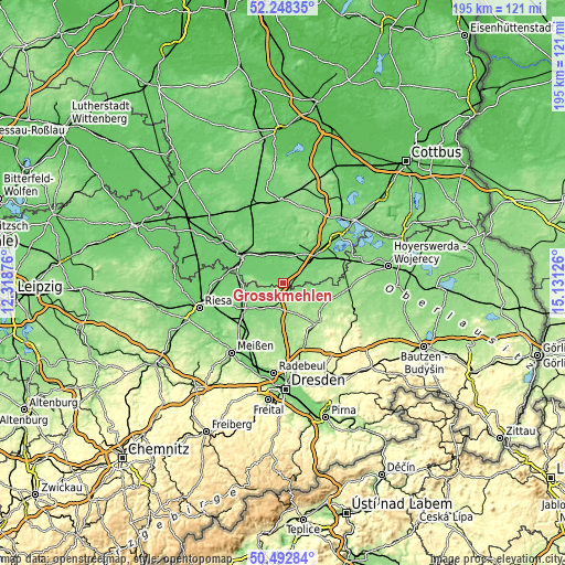 Topographic map of Großkmehlen