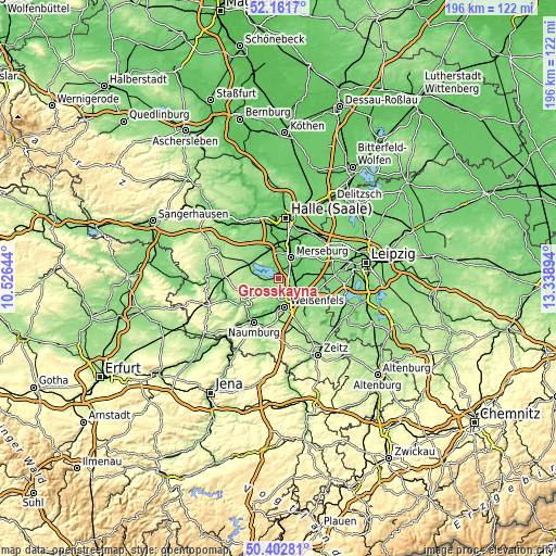 Topographic map of Großkayna