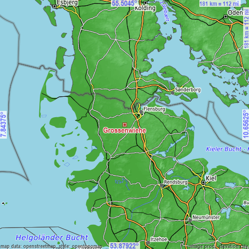 Topographic map of Großenwiehe