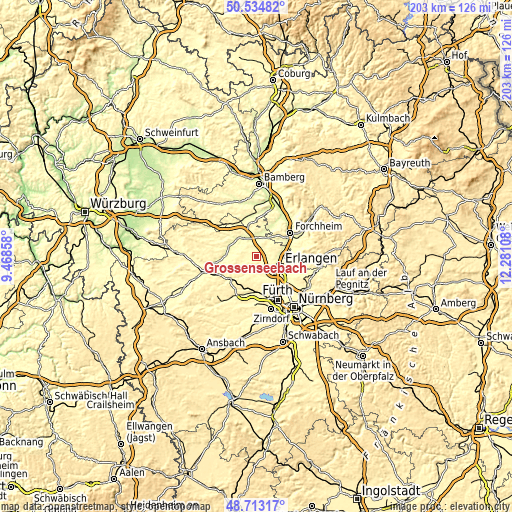 Topographic map of Großenseebach