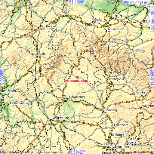 Topographic map of Großeibstadt