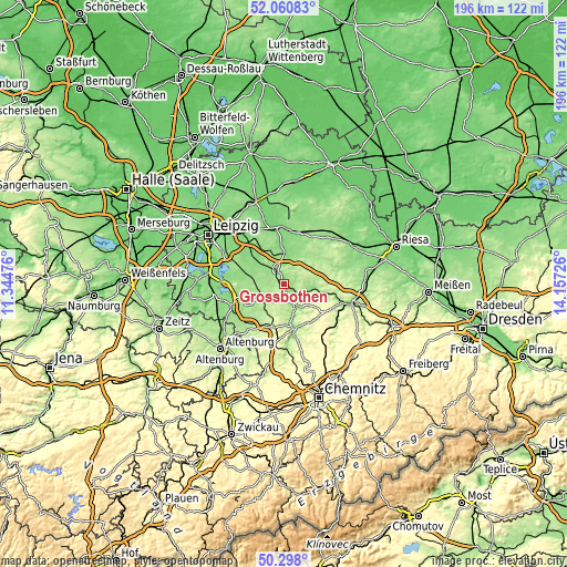 Topographic map of Großbothen