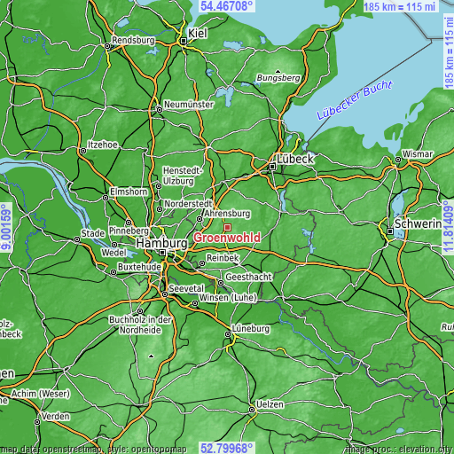 Topographic map of Grönwohld