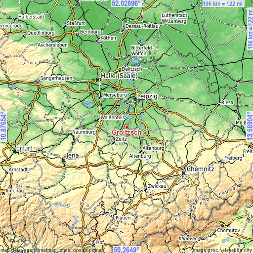 Topographic map of Groitzsch