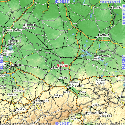 Topographic map of Gröden