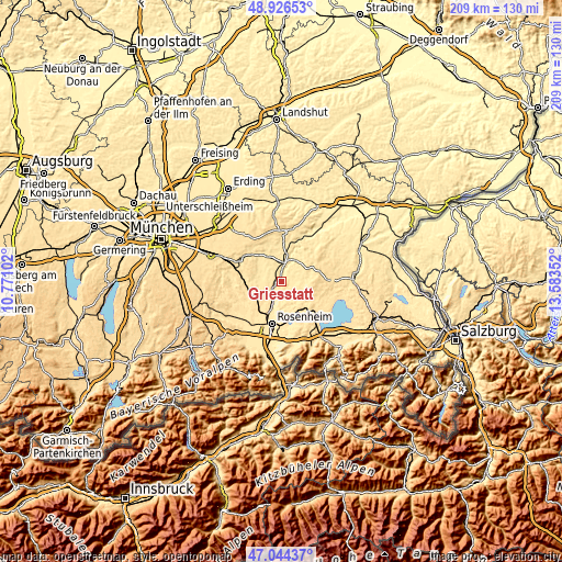 Topographic map of Griesstätt