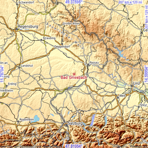 Topographic map of Bad Griesbach