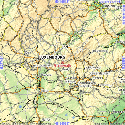 Topographic map of Greimerath