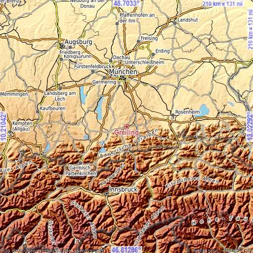 Topographic map of Greiling