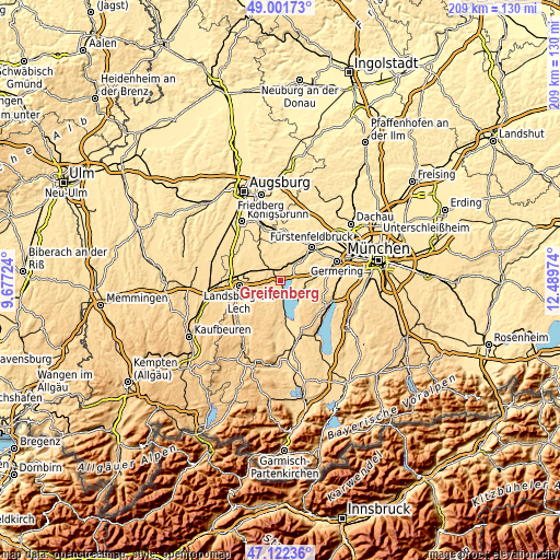 Topographic map of Greifenberg