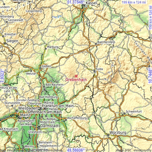 Topographic map of Grebenhain