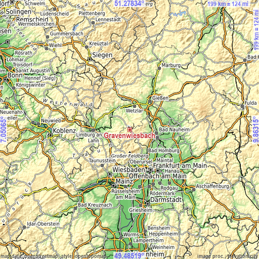 Topographic map of Grävenwiesbach