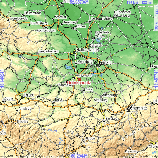 Topographic map of Granschütz