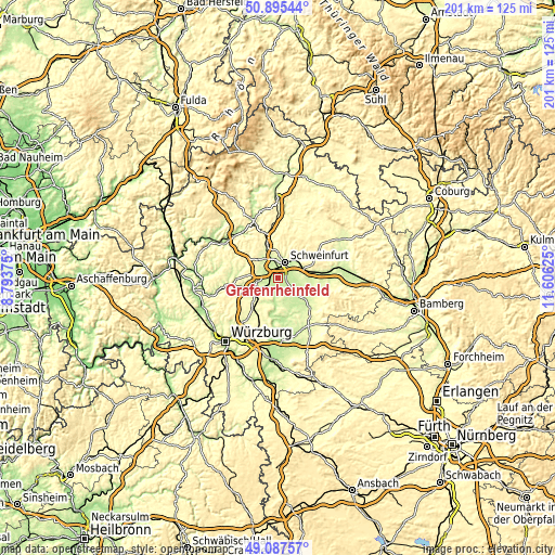 Topographic map of Grafenrheinfeld