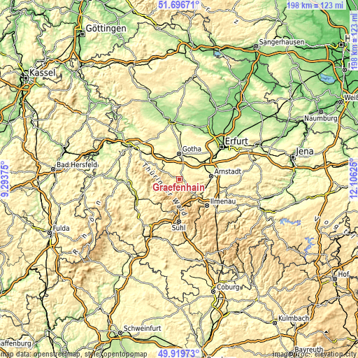 Topographic map of Gräfenhain