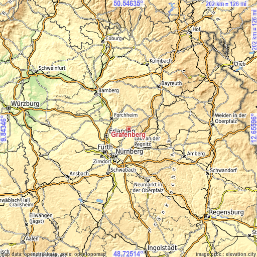 Topographic map of Gräfenberg