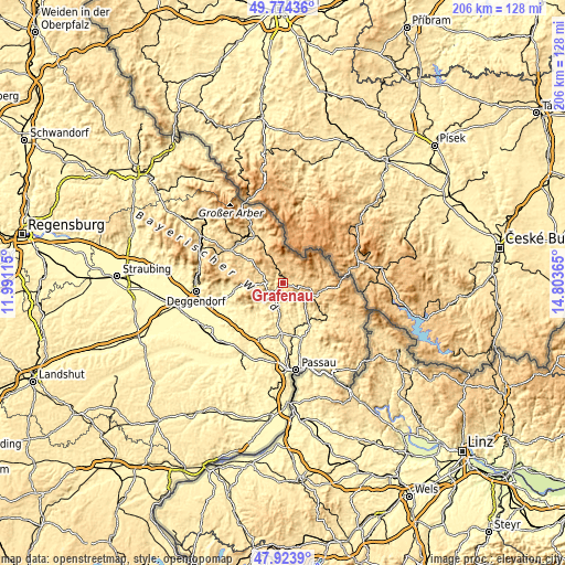 Topographic map of Grafenau