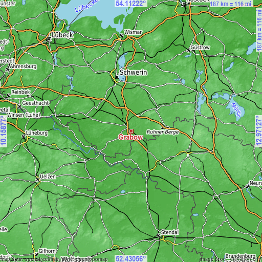 Topographic map of Grabow