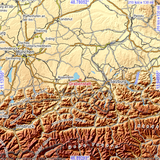 Topographic map of Grabenstätt