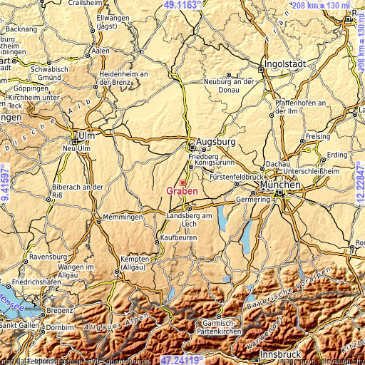 Topographic map of Graben