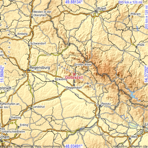 Topographic map of Gotteszell