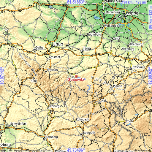 Topographic map of Goßwitz