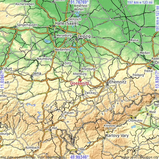 Topographic map of Gößnitz