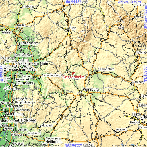 Topographic map of Gössenheim