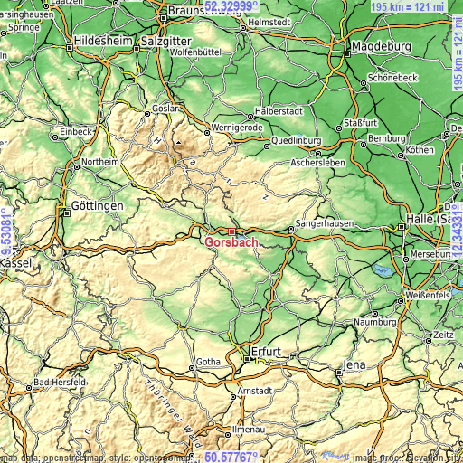 Topographic map of Görsbach