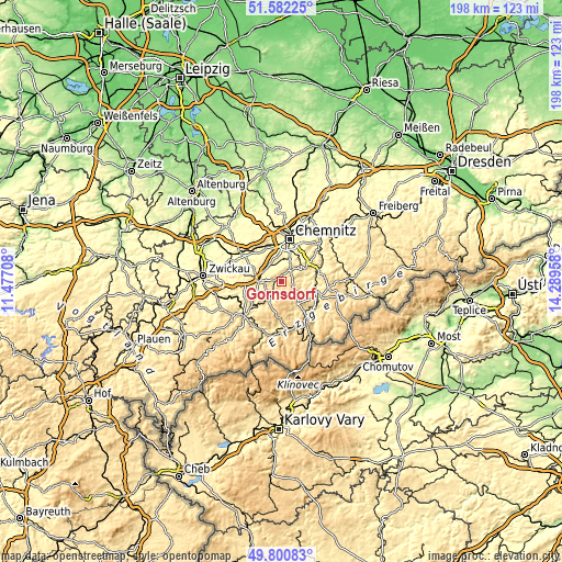 Topographic map of Gornsdorf