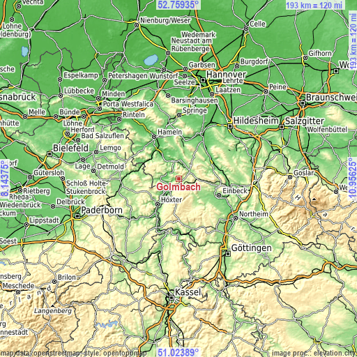 Topographic map of Golmbach