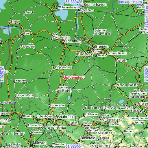 Topographic map of Goldenstedt