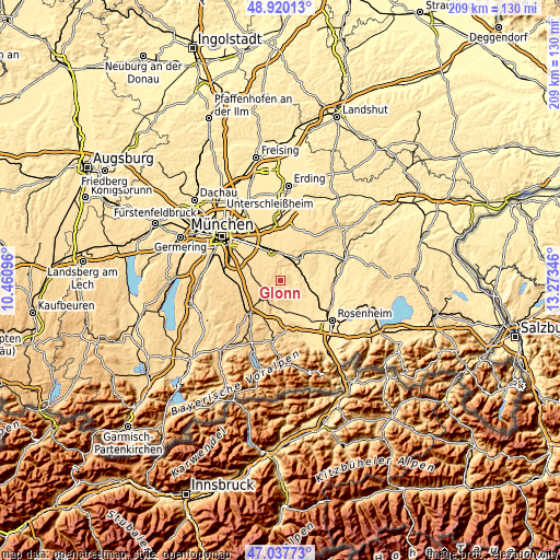 Topographic map of Glonn