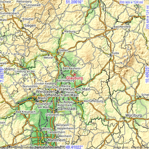 Topographic map of Glauburg
