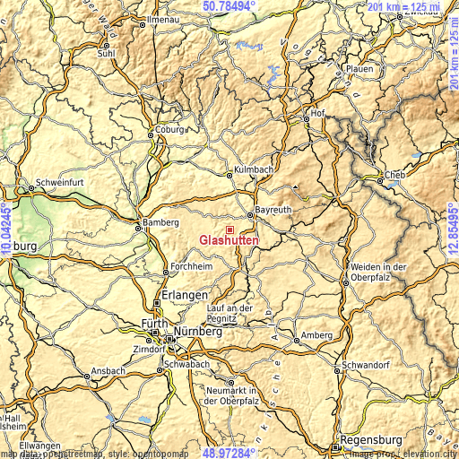 Topographic map of Glashütten