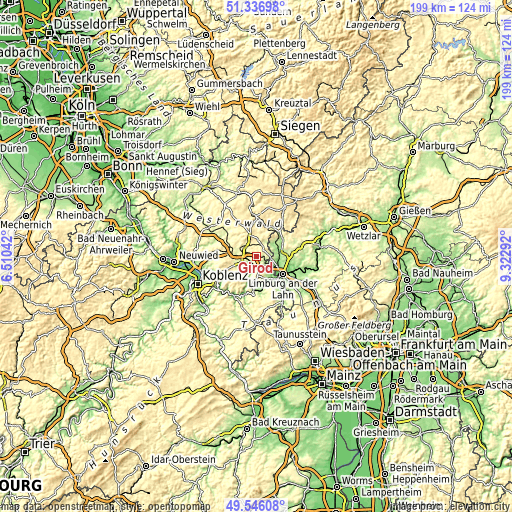 Topographic map of Girod