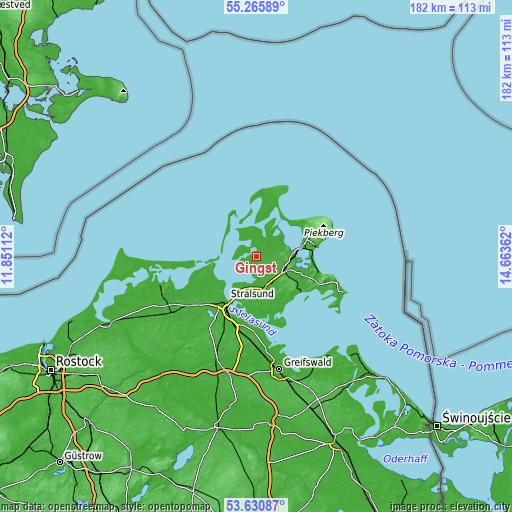 Topographic map of Gingst