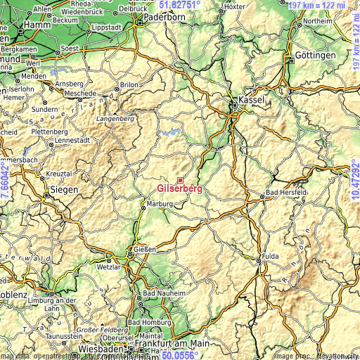Topographic map of Gilserberg