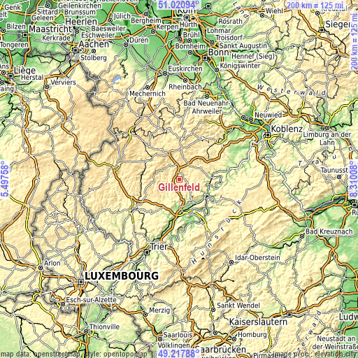 Topographic map of Gillenfeld