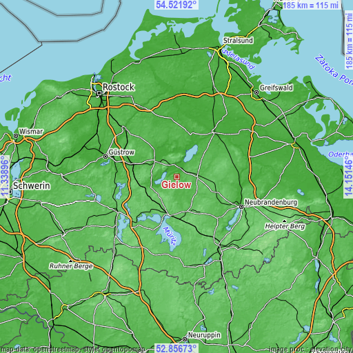 Topographic map of Gielow