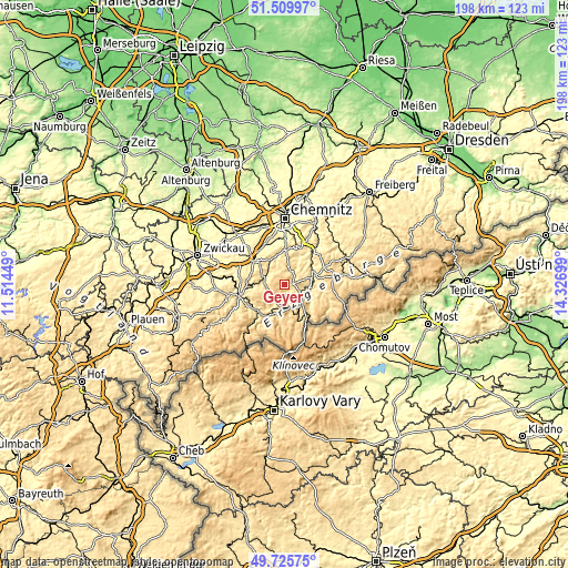 Topographic map of Geyer