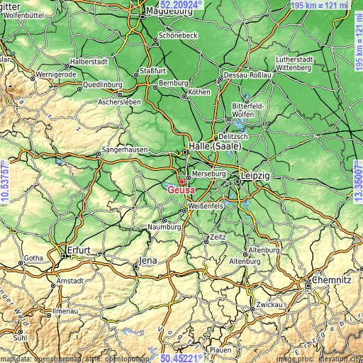 Topographic map of Geusa