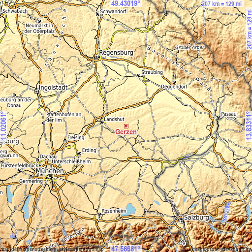 Topographic map of Gerzen