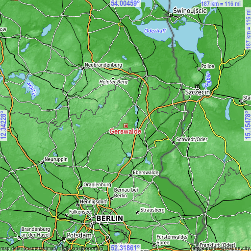 Topographic map of Gerswalde