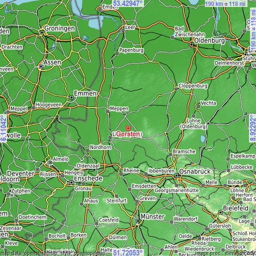 Topographic map of Gersten