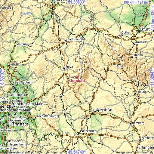 Topographic map of Gersfeld